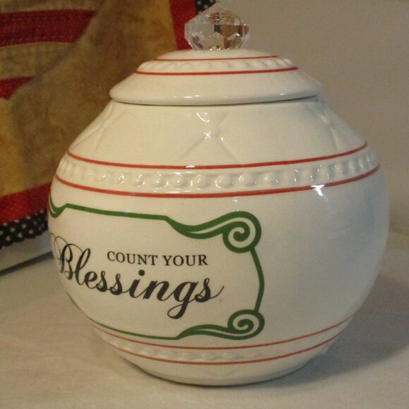 Count Your Blessings Ceramic Dog Biscuit Cookie Jar - Picture 6 of 6